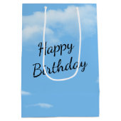 Birthday Mouse In a Pink Dress On a Swing ミディアムペーパーバッグ (裏面)