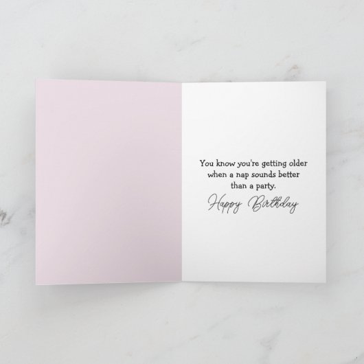 Birthday Mouse Sleeping in a Pink Slipper カード (内部)