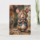 Birthday Mouse with a Surprised Look  カード (正面)
