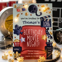 Birthday movie night Invitation 招待状