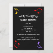 Birthday Music Notes Invitation 招待状 (正面)
