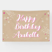 Birthday Name Banner - Painted Style Photo Wall 横断幕 (横)