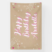 Birthday Name Banner - Painted Style Photo Wall 横断幕 (縦)