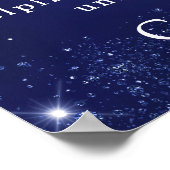 Birthday navy blue gold balloons welcome ポスター (角)