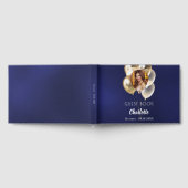 Birthday navy blue photo gold balloons ゲストブック (全面)