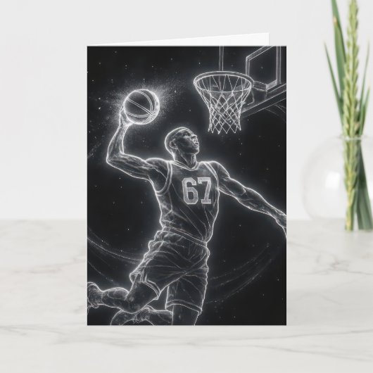 Birthday Neon Basketball Player Number 67 カード (正面)