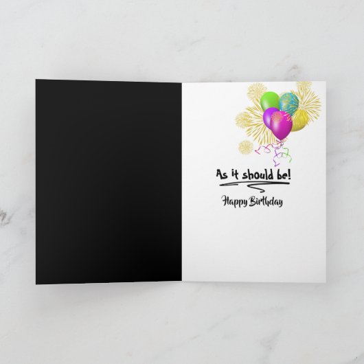 Birthday Neon Fireworks カード (内部)