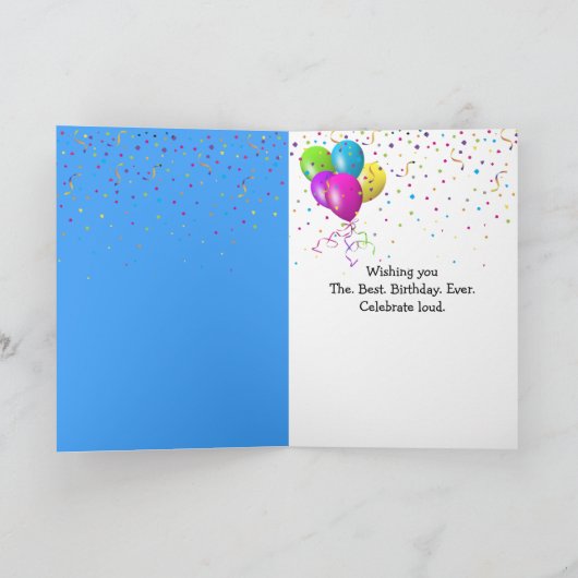 Birthday Neon Polygon Abstract with Explosions カード (内部)