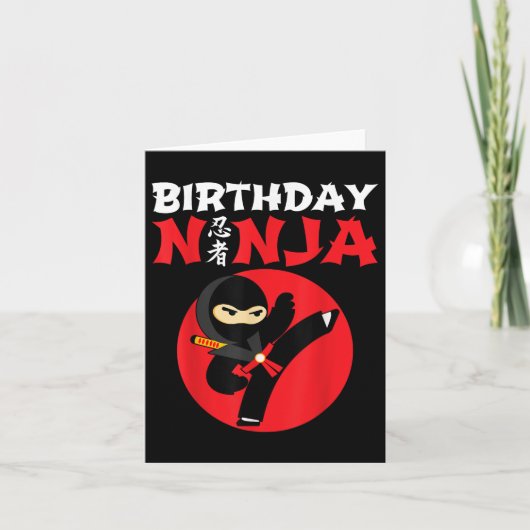 Birthday Ninja - Kids Ninja Birthday Party - Birth カード (正面)