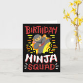 Birthday Ninja Squad Karate Girls Boys Kid Bday Pa カード (黄色い花)