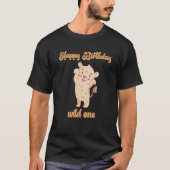 Birthday One Wild Lion Animals Celebration Boy Gir Tシャツ (正面)