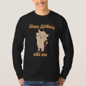 Birthday One Wild Lion Animals Celebration Boy Gir Tシャツ (正面)