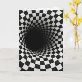Birthday Optical Illusion Black Hole カード (黄色い花)