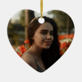 Birthday Ornament with Photo & Custom Message セラミックオーナメント (正面)