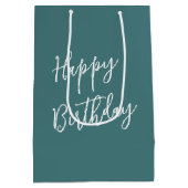 Birthday Owl Holding a Cocktail In a Forest ミディアムペーパーバッグ (裏面)