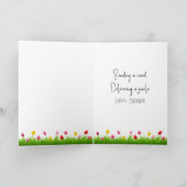 Birthday Painted Spring Tulips In Snow カード (内部)