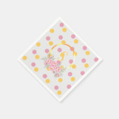 Birthday Paper Napkins Pink Watercolor Polka Dot  スタンダードカクテルナプキン (角)
