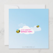 BIRTHDAY PARTY招待状::空のハチ1SQ 招待状 (裏面)