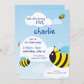 BIRTHDAY PARTY招待状:：空の2Pに蜂 招待状 (正面/裏面)