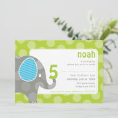 BIRTHDAY PARTY招待状:: elephant + number 1L 招待状 (スタンド正面)