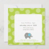 BIRTHDAY PARTY招待状:: elephant + number 1SQ 招待状 (裏面)
