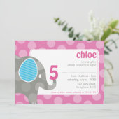 BIRTHDAY PARTY招待状:: elephant + number 5L 招待状 (スタンド正面)