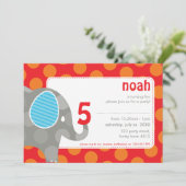 BIRTHDAY PARTY招待状:: elephant + number 6L 招待状 (スタンド正面)