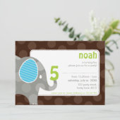 BIRTHDAY PARTY招待状:: elephant + number 7L 招待状 (スタンド正面)