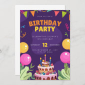 birthday party 招待状 (正面/裏面)