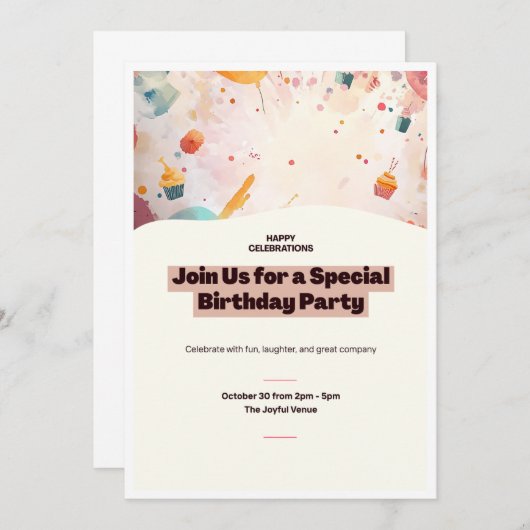 Birthday Party  招待状 (正面/裏面)