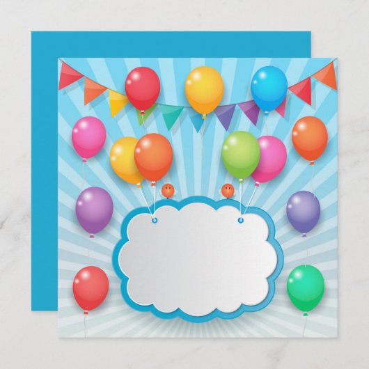 Birthday party 招待状 (正面/裏面)