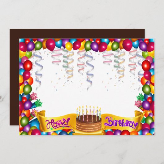 Birthday party 招待状 (正面/裏面)