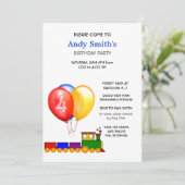 Birthday Party Balloons & Train  招待状 (スタンド正面)