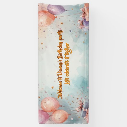 Birthday party banner 横断幕 (縦)