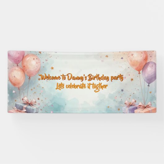 Birthday party banner 横断幕 (横)