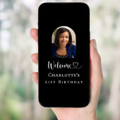 Birthday party black arch photo welcome ポスター