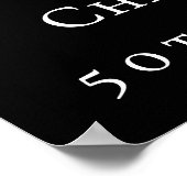 Birthday party black gold stars arch photo welcome ポスター (角)