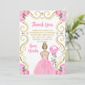 Birthday Party Blonde Princess in Pink サンキューカード (スタンド正面)