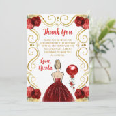 Birthday Party Blonde Princess in Red サンキューカード (スタンド正面)
