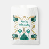 Birthday Party Blonde Princess in Teal フェイバーバッグ (正面)