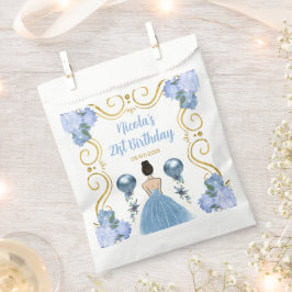 Birthday Party Brown Hair  Princess in Dusty Blue フェイバーバッグ