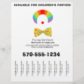 Birthday Party Clown Tear Off Strips Flyer チラシ (正面)