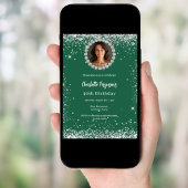 Birthday party emerald green diamond photo 招待状