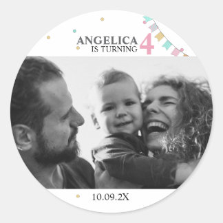 Birthday Party Favor Sticker | Custom Year Number ラウンドシール