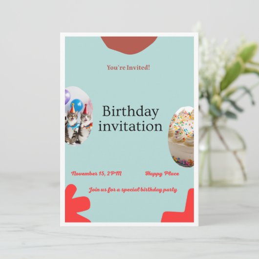 Birthday Party invitation (スタンド正面)