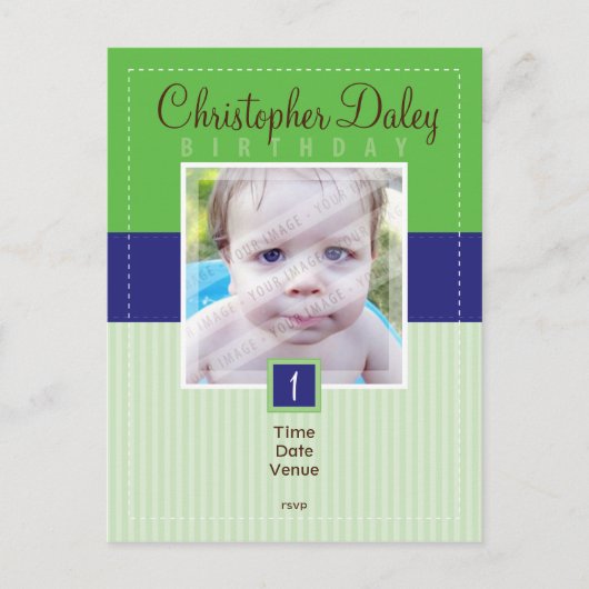 BIRTHDAY PARTY INVITATION :：ステッチ – boy1 インビテーションポストカード (正面)