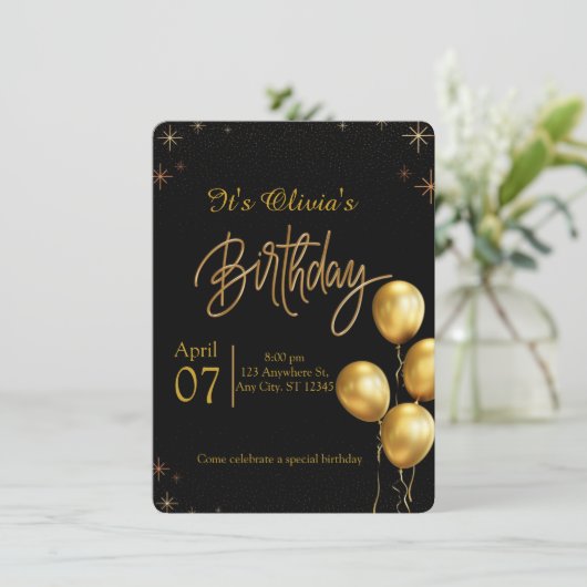 Birthday Party Invitation 招待状 (スタンド正面)