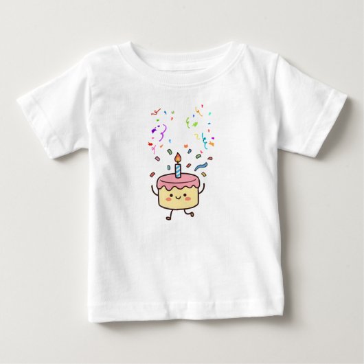 Birthday Party Invitation Blue Minimal Elegant ベビーTシャツ (正面)