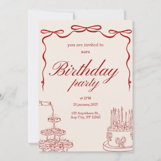 birthday party invitation card 招待状