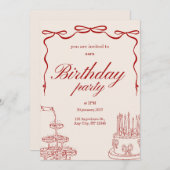 birthday party invitation card 招待状 (正面/裏面)
